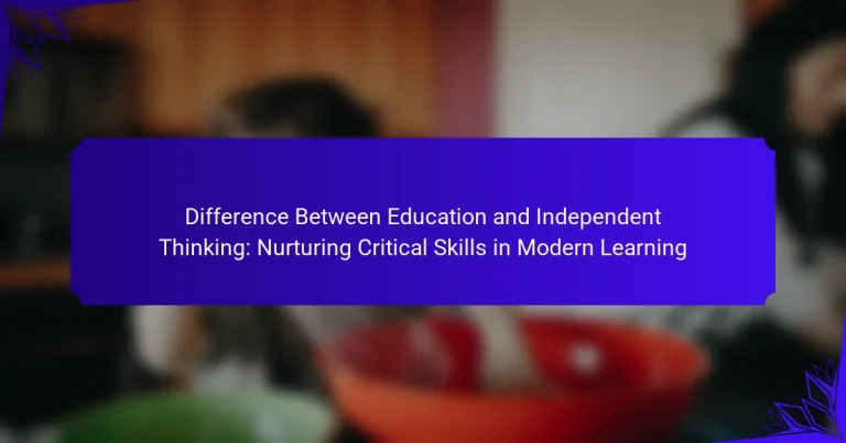 Difference Between Education and Independent Thinking: Nurturing Critical Skills in Modern Learning
