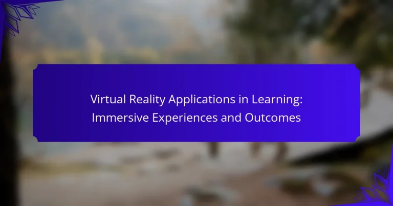 Virtual Reality Applications in Learning: Immersive Experiences and Outcomes