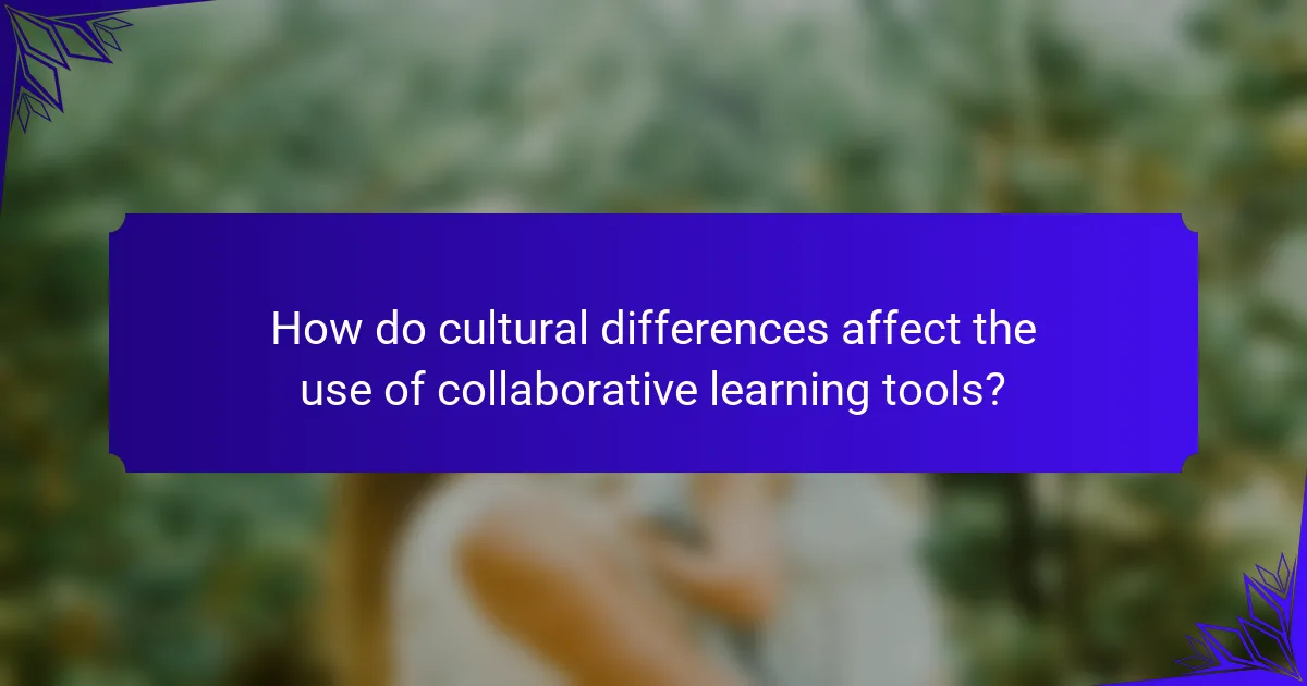 How do cultural differences affect the use of collaborative learning tools?
