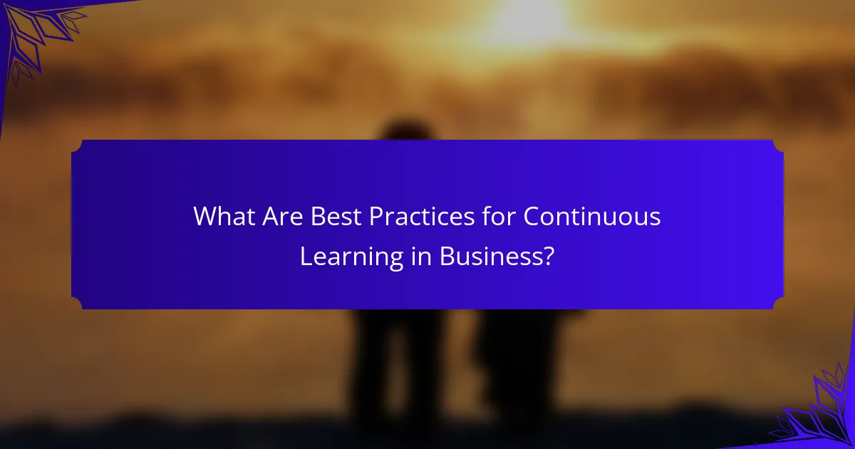 What Are Best Practices for Continuous Learning in Business?
