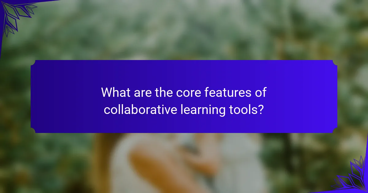 What are the core features of collaborative learning tools?