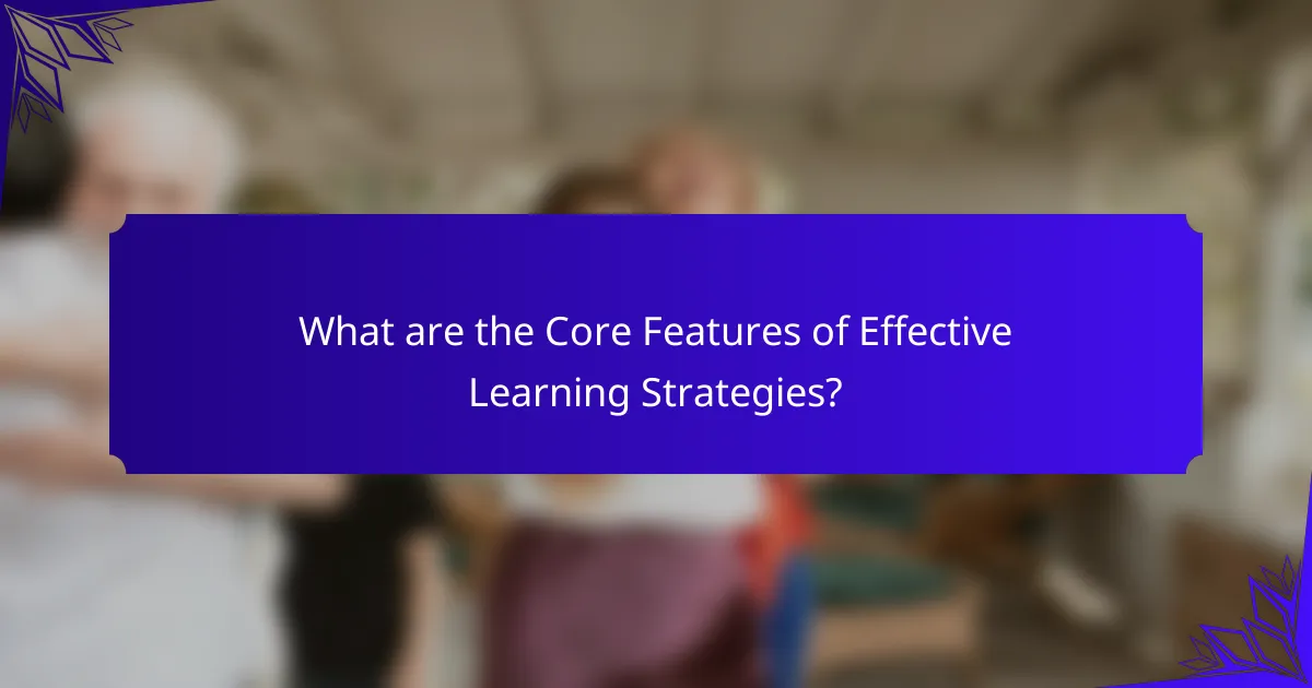 What are the Core Features of Effective Learning Strategies?