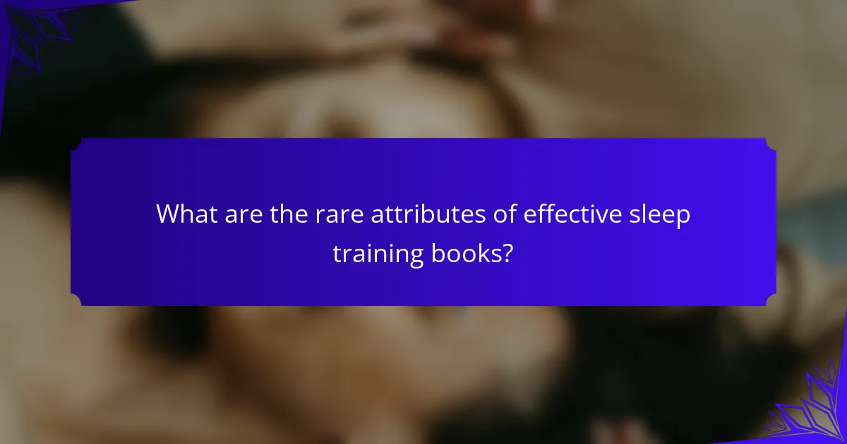 What are the rare attributes of effective sleep training books?