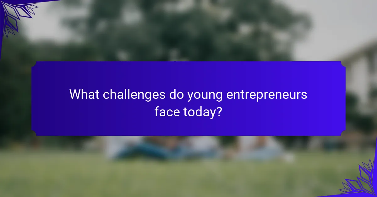 What challenges do young entrepreneurs face today?