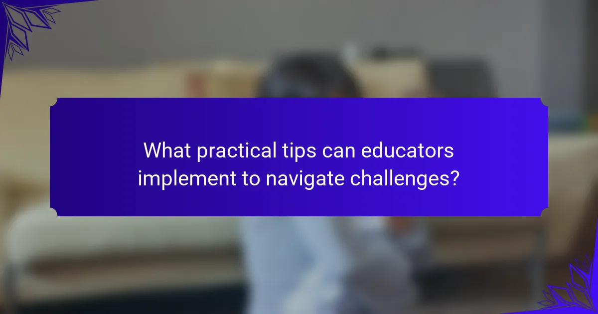 What practical tips can educators implement to navigate challenges?