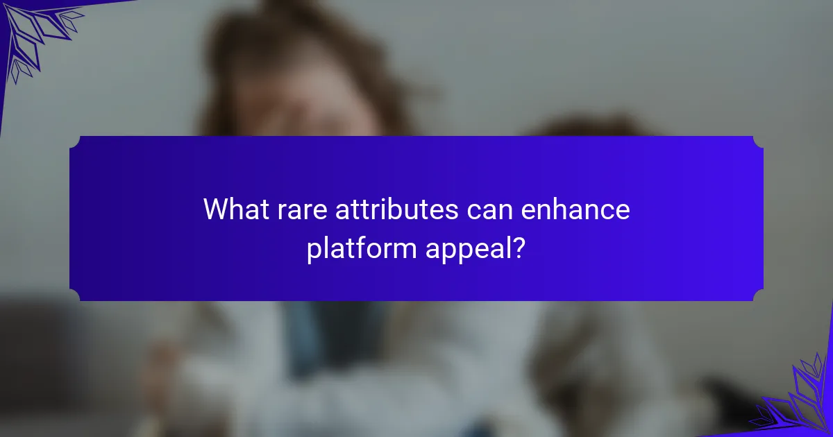 What rare attributes can enhance platform appeal?