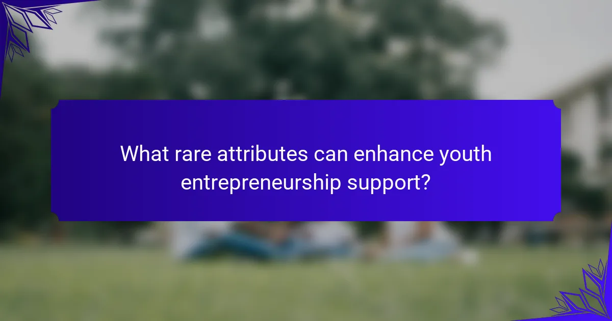 What rare attributes can enhance youth entrepreneurship support?