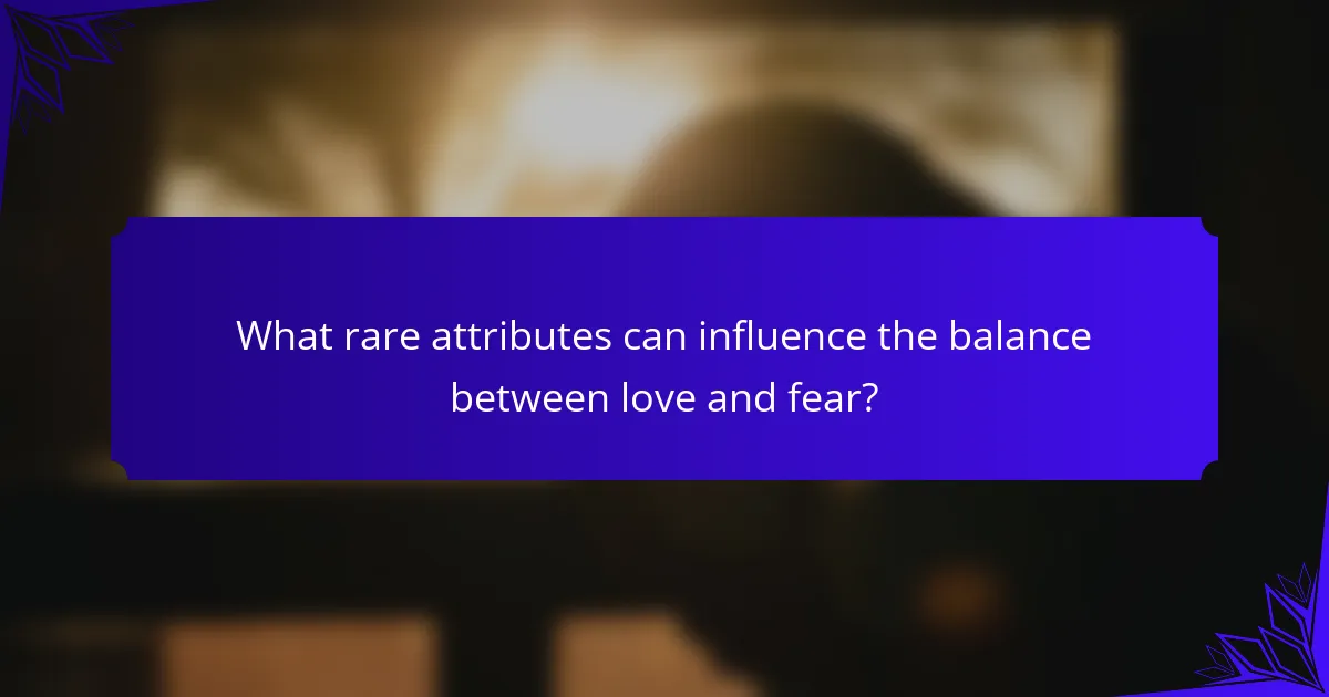 What rare attributes can influence the balance between love and fear?