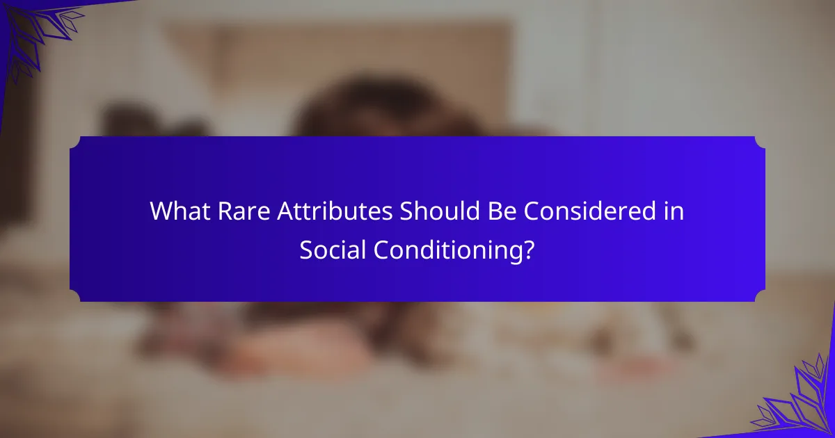 What Rare Attributes Should Be Considered in Social Conditioning?