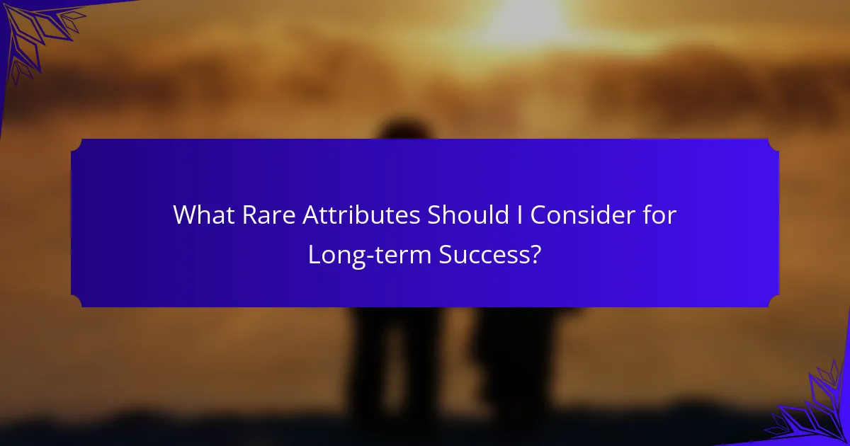 What Rare Attributes Should I Consider for Long-term Success?