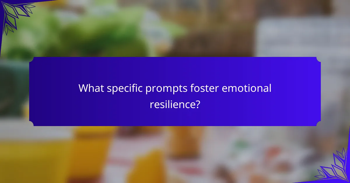 What specific prompts foster emotional resilience?