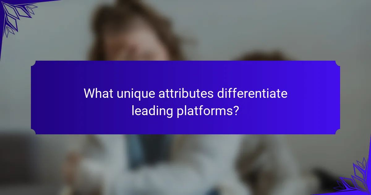 What unique attributes differentiate leading platforms?
