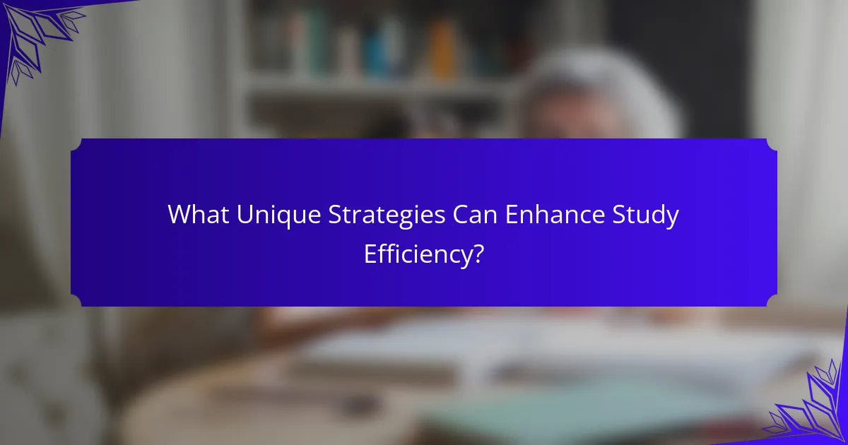 What Unique Strategies Can Enhance Study Efficiency?